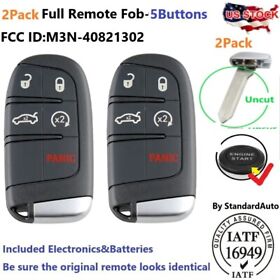 2x For Dodge Journey Charger Dart Challenger Chrysler 300 Smart Remote Key Fob