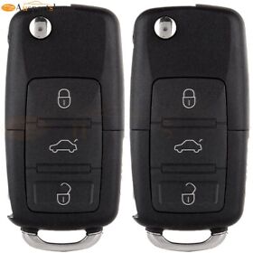 10105750 2x Remote Uncut Car Key Shell Case For Vw Beetle Golf Jetta Passat 1998-2002