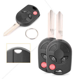 2x Uncut Smart Remote Car Key Fob 3 Button Fit Ford Expedition Escape Edge F-150