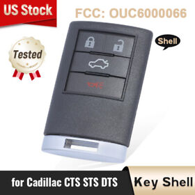 Ouc600066 4 Button Smart Remote Car Key Case Shell Fob For 2008-2013 Cadillac Cts Sts Dts