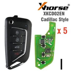 Xkcd02en 5x Xhorse Wire Remote Key Fit For Cadillac Style Filp 4 Buttons Max