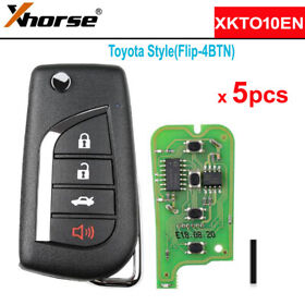 Xkto10en 5x Xhorse Wire Remote Key Flip 4 Buttons For Toyota Vvdi Mini Tool