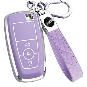 Ft3-003 Aawqvrg Ford Key Fob Cover - Tpu Case With Keychain Fits Bronco Escape Edge