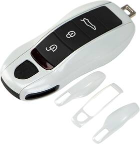 Aerobon Ab27po-mk2-cw Porsche Key Fob Shell Replacement - 3-piece Painted White Cover