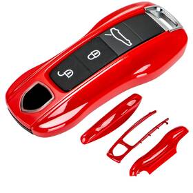 Hs-porrkcabsmk2 Aerobon Porsche Key Fob Cover Compatible Mk2 - 3-piece Red Shell