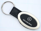 Aftermarket Mercedes Key Ring Leather Oval Black High Quality Chain