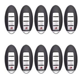 Rs-infiniti-01lot10 Aks Keys 10 Smart Key Case Shell 4b Compatible With Infiniti Nissan New Uncut Blade Da34