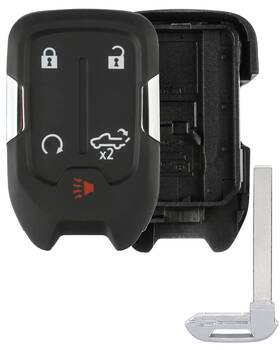 K307 Alliskeys Key Fob Shell Smart Remote Case Cover 5 Buttons For 2019-2024 Gmc Sierra