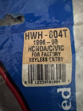 Hwh-804t Amercan International 1996-98 Honda Civic Factory Keyless Entry