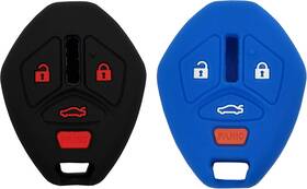 Alsl04gjt Arruweer Keyless Entry Remote Key Fob Skin Cover Protective 1 Black With Red Blue