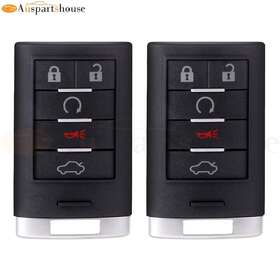 10284594 Auspartshouse 2x Remote Entry Car Key Shell Case 5 Btns For Cadillac Cts 2012-2014