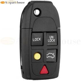 9935005 Auspartshouse Remote Car Key Fob Shell Case 5 Buttons Fits 2005-2006 Volvo S60 V70 S80 Xc70