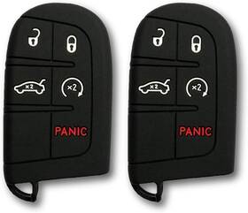 Mk1814 Autobase Silicone Key Fob Cover For Jeep Grand Cherokee Renegade 2 Pcs Black