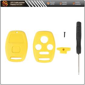 Aut12881001s Autodealspart For Honda Accord Civic Pilot Cr-v Yellow Remote Key Fob Shell Case Screw Driver