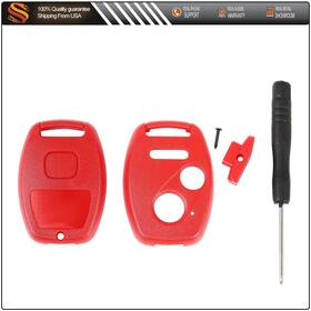 Aut12881301s Autodealspart For Honda Civic Accord Cr-v Odyssey Red Remote Key Fob Shell Case Screw Driver