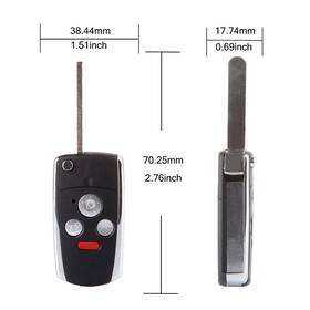 At057032s01 Autolight-store New For 2006 2007 2008 2009-2011 Honda Ridgeline Remote Key Fob Shell Cover 4b