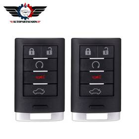 Asun81764101s Autopartsunion 2 Remote Car Key Shell Fits Cadillac Cts 2008 2009 2010 2011-2013 2014 Buttons