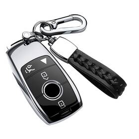Autophone 619191632657 Mercedes Benz Key Fob Cover Compatible With E/s/a/c/g-class Silver