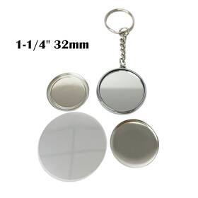 015581 Banfluxion 1-1/4 Inch 32mm Mirror Electroplating Key Chain Button Diy Parts 100 Sets Per Packag