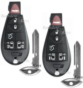 05026099af Bartolete Keys 634301686023 2 Remote Car Key Fob Fits 2014 2015 2016 2017 2018 2019 2020 Dodge Grand Caravan
