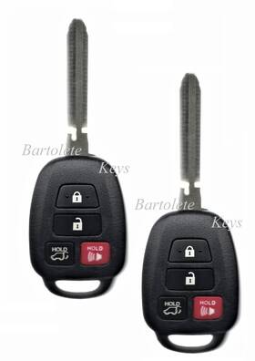 X2hyqg4bbk Bartolete Keys 2 Replacement Remote Control Car Key Fob Fits 2012 2013 2014 Toyota Camry