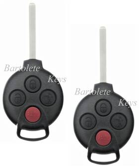X2smartchbk Bartolete Keys 2 Remote Control Car Key Fob For 2012 2013 2014 2015 2016 2017 2018 Smart Fortwo