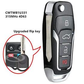 4d63 Beefunny Upgraded Flip Remote Car Key Fob 315mhz Chip For Ford Lincoln