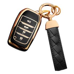 Dfd4187 Bqepe Key Fob Cover For Toyota Camry Land Cruiser Venza Tundra Prius Black