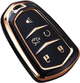 Kaidijb008 Cacacar For Cadillac Escalade Key Fob Cover Ats Cts Ct6 Sts Srx Black