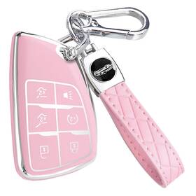 Xbieke601 Cacacar Chevy Gmc Key Fob Cover With Keychain Compatible Tahoe Equinox Pink