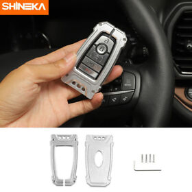 Shineka22090601 Car Key Fob Cover Protector Case For Bronco Sport Maverick F150 Raptor Silver