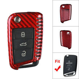 Carbon Fiber Remote Key Shell Cover Case For Lexus 2014-2017 Red