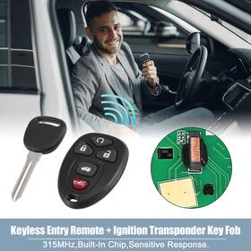 Carpopart 724117733070 315mhz Keyless Entry Remote Ignition Transponder Key For Chevy Malibu Buick