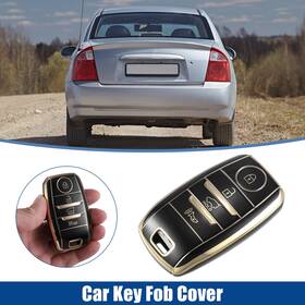 Carpopart 726215517811 Tpu Car Remote Key Fob Case Cover 4 Button Full Protector For Kia Forte Black