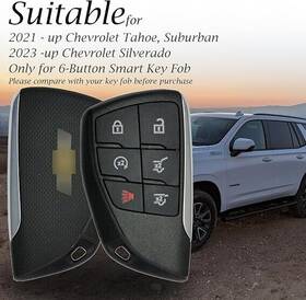 B093ymhh2t Case Vitodeco Genuine Leather Smart Key Fob - Compatible Tahoe 6 Button