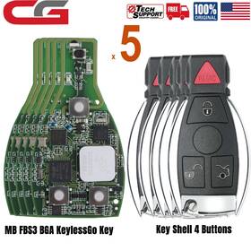 Sa1794-b1 Cg Sa1880-b1 Sa1794-c1/sa1794-b1 5x Mb Fbs3 Bga Keylessgo Key 433/315mhz For Benz Smart Shell 4 Buttons