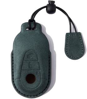 Cgzowyu 765123184500 Suede Genuine Leather Smart Key Fob Case Compatible With Mercedes-benz C-clas