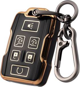 Yy61003 Chatyyd For Gmc Key Fob Cover With Keychain Soft Tpu Car Case Black