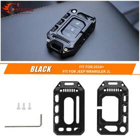 Cherocar 0240131us06casqw12 Black Key Fob Cover Case Shell Protector Trim For Jeep Wrangler Jl 18 Exterior
