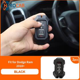 Cherocar 1924fq125acaswqqt21 Black Key Fob Cover Case Protect Shell Decor For Dodge Ram 1500 19 Accessories