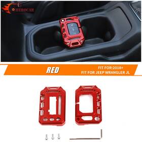 2019087975fqw512 Cherocar Red Key Fob Case Covers Protector For Jeep Wrangler Jl Jt 2018-2023 Accessories