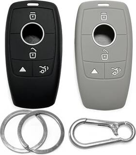 Bc-8-bl-gra Click&fit 2-pack Silicone Key Fob Covers Compatible With Black Grey