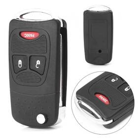 Comebuybestus 510001225208 3 Button Panic Remote Flip Folding Key Shell For Chrysler Dodge Ram1500 Fit Jeep
