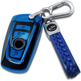 Creativity 715723183977 Bmw Key Fob Cover Soft Tpu Case Compatible With X1 X3 X5 M3 M5 Blue