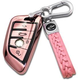 Creativity 724184276951 Bmw Key Fob Cover - Soft Tpu Compatible With F30 F45 G20 X1 X3 X5 Pink