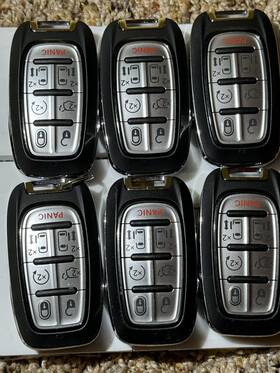 Raw-4 Crysler Lot Of 6 Fob Smart Keys Remotes. Used Oem