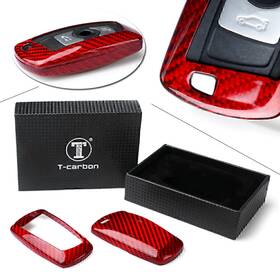 Dictorcoltd 550732192226 Remote Key Case Shell Cover For Bmw 1 3 5 6 7 Series X3 X5 Red Carbon Fiber Gift