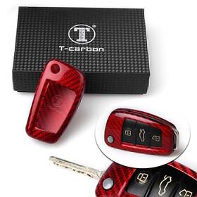 Dictorcoltd 550748540400 Real Carbon Fiber Remote Key Cover Fob Case For Audi A6 Tt A3 Q3 A1 A4 Q7 S3 Hs