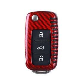Dictorcoltd 550748577031 Carbon Fiber Remote Key Shell Cover Case Fit Vw Golf R32 Jetta Rabbit Polo
