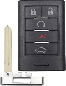 02040 Dlghpo Key Fob Replacement Fits For 2008-2011 Cadillac Sts/2008-2015 Black